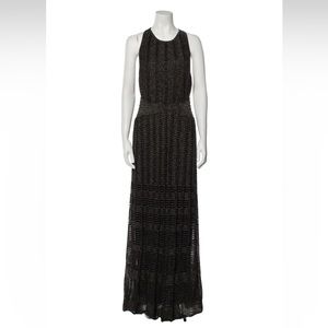 M Missoni Evening lined Gown Black & Metallic Sleeveless with Crew Neck
Size 44